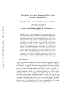 Continual Learning Improves Zero-Shot Action Recognition