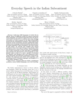Everyday Speech in the Indian Subcontinent