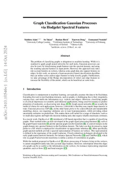 Graph Classification Gaussian Processes via Hodgelet Spectral Features