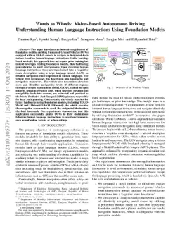 Words to Wheels: Vision-Based Autonomous Driving Understanding Human
  Language Instructions Using Foundation Models