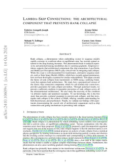 Lambda-Skip Connections: the architectural component that prevents Rank Collapse