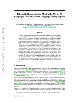 Efficiently Democratizing Medical LLMs for 50 Languages via a Mixture of Language Family Experts