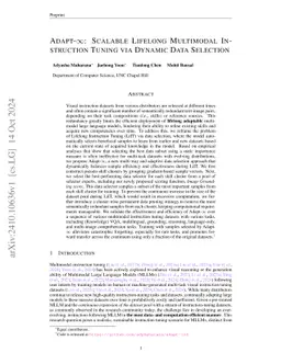 Adapt-$\infty$: Scalable Continual Multimodal Instruction Tuning via Dynamic Data Selection