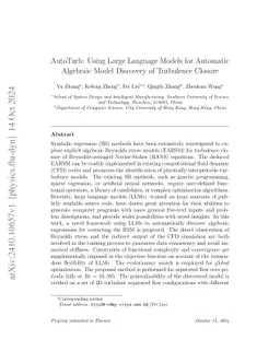 AutoTurb: Using Large Language Models for Automatic Algebraic Model
  Discovery of Turbulence Closure