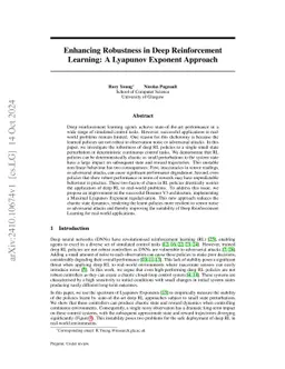 Enhancing Robustness in Deep Reinforcement Learning: A Lyapunov Exponent
  Approach