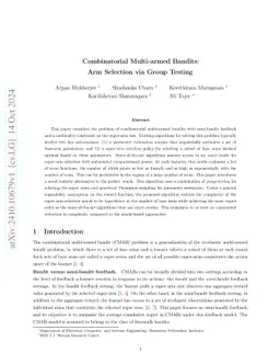 Combinatorial Multi-armed Bandits: Arm Selection via Group Testing
