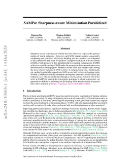 SAMPa: Sharpness-aware Minimization Parallelized