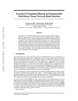 Towards LLM-guided Efficient and Interpretable Multi-linear Tensor
  Network Rank Selection