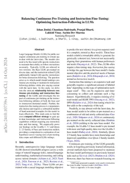 Balancing Continuous Pre-Training and Instruction Fine-Tuning:
  Optimizing Instruction-Following in LLMs