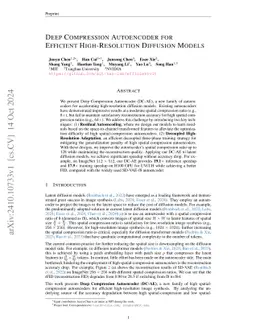 Deep Compression Autoencoder for Efficient High-Resolution Diffusion Models