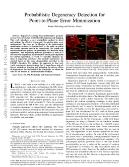 Probabilistic Degeneracy Detection for Point-to-Plane Error Minimization