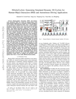 3DArticCyclists: Generating Synthetic Articulated 8D Pose-Controllable Cyclist Data for Computer Vision Applications