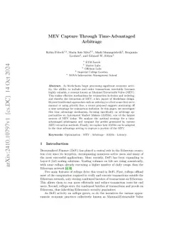 MEV Capture Through Time-Advantaged Arbitrage