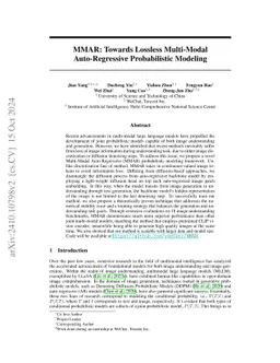 MMAR: Towards Lossless Multi-Modal Auto-Regressive Probabilistic Modeling