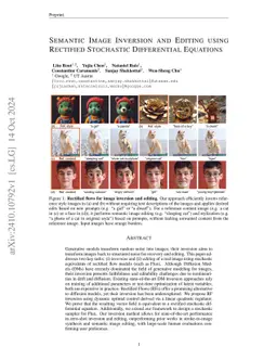 Semantic Image Inversion and Editing using Rectified Stochastic
  Differential Equations