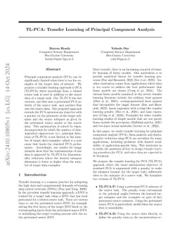 TL-PCA: Transfer Learning of Principal Component Analysis