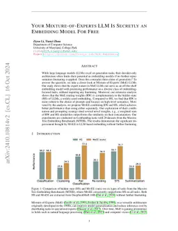Your Mixture-of-Experts LLM Is Secretly an Embedding Model For Free