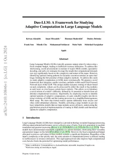 Duo-LLM: A Framework for Studying Adaptive Computation in Large Language
  Models
