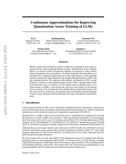 Continuous Approximations for Improving Quantization Aware Training of
  LLMs