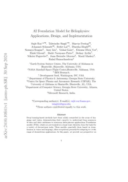AI Foundation Model for Heliophysics: Applications, Design, and
  Implementation