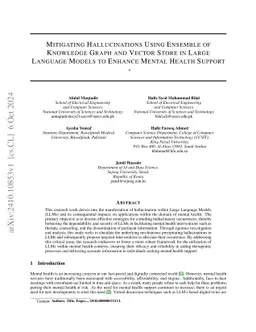 Mitigating Hallucinations Using Ensemble of Knowledge Graph and Vector
  Store in Large Language Models to Enhance Mental Health Support