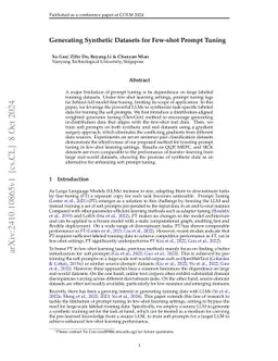 Generating Synthetic Datasets for Few-shot Prompt Tuning