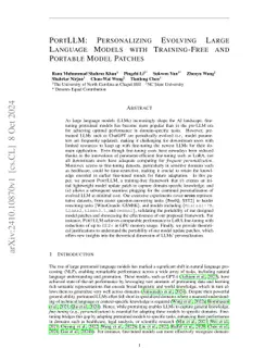 PortLLM: Personalizing Evolving Large Language Models with Training-Free and Portable Model Patches