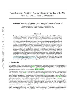 ToolBridge: An Open-Source Dataset to Equip LLMs with External Tool
  Capabilities
