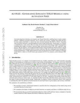 ActNAS : Generating Efficient YOLO Models using Activation NAS
