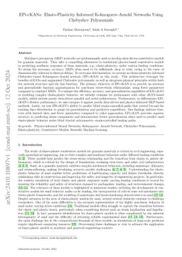 EPi-cKANs: Elasto-Plasticity Informed Kolmogorov-Arnold Networks Using
  Chebyshev Polynomials
