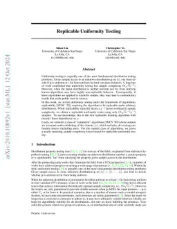 Replicable Uniformity Testing