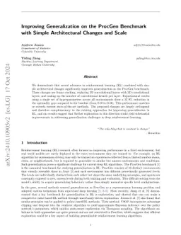 Improving Generalization on the ProcGen Benchmark with Simple
  Architectural Changes and Scale