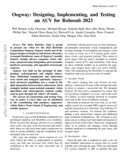 Oogway: Designing, Implementing, and Testing an AUV for RoboSub 2023