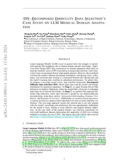 3DS: Medical Domain Adaptation of LLMs via Decomposed Difficulty-based Data Selection
