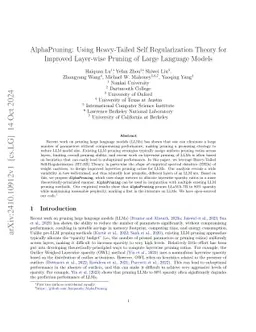 AlphaPruning: Using Heavy-Tailed Self Regularization Theory for Improved
  Layer-wise Pruning of Large Language Models