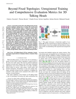 Beyond Fixed Topologies: Unregistered Training and Comprehensive Evaluation Metrics for 3D Talking Heads