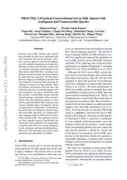 PRACTIQ: A Practical Conversational Text-to-SQL dataset with Ambiguous and Unanswerable Queries