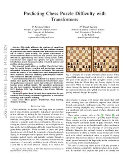 Predicting Chess Puzzle Difficulty with Transformers