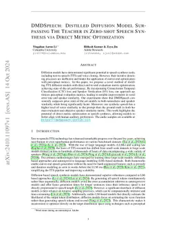 DMOSpeech: Direct Metric Optimization via Distilled Diffusion Model in Zero-Shot Speech Synthesis
