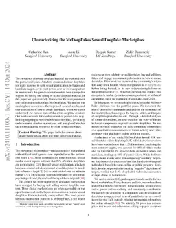 Characterizing the MrDeepFakes Sexual Deepfake Marketplace