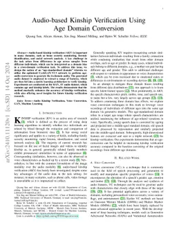 Audio-based Kinship Verification Using Age Domain Conversion