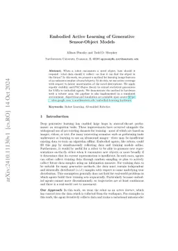 Embodied Active Learning of Generative Sensor-Object Models