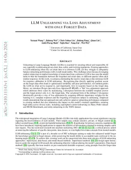 LLM Unlearning via Loss Adjustment with Only Forget Data