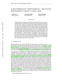 Latent-Predictive Empowerment: Measuring Empowerment without a Simulator