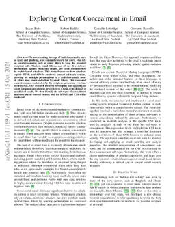 Exploring Content Concealment in Email