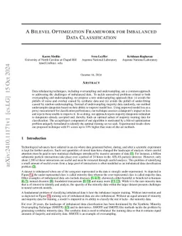 A Bilevel Optimization Framework for Imbalanced Data Classification