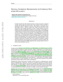 Neural Symbolic Regression of Complex Network Dynamics