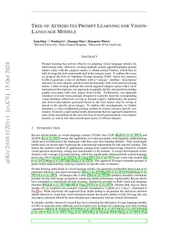 Tree of Attributes Prompt Learning for Vision-Language Models