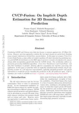CVCP-Fusion: On Implicit Depth Estimation for 3D Bounding Box Prediction