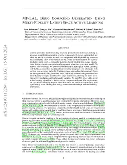 MF-LAL: Drug Compound Generation Using Multi-Fidelity Latent Space Active Learning
